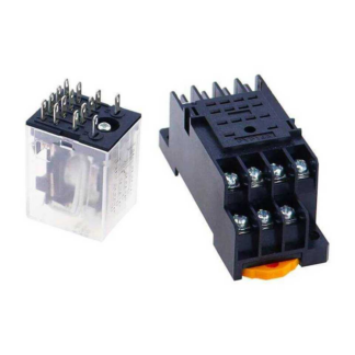 Реле промежуточное MY4NJ（HH54P） (AC220V-4p 3А) Base PYF-14А