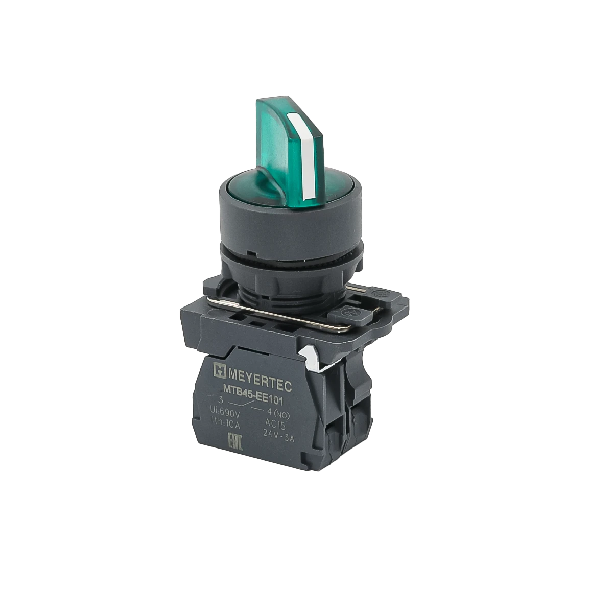 Переключатель 3 положения с подсветкой зелёный AC/DC24V