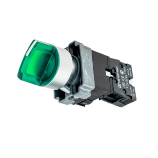 Переключатель 2 положения с подсветкой зелёный XB5-AK2365 AC220V LED